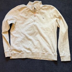Vineyard Vines Girls Gray Heather Quarter-Zip Sweater